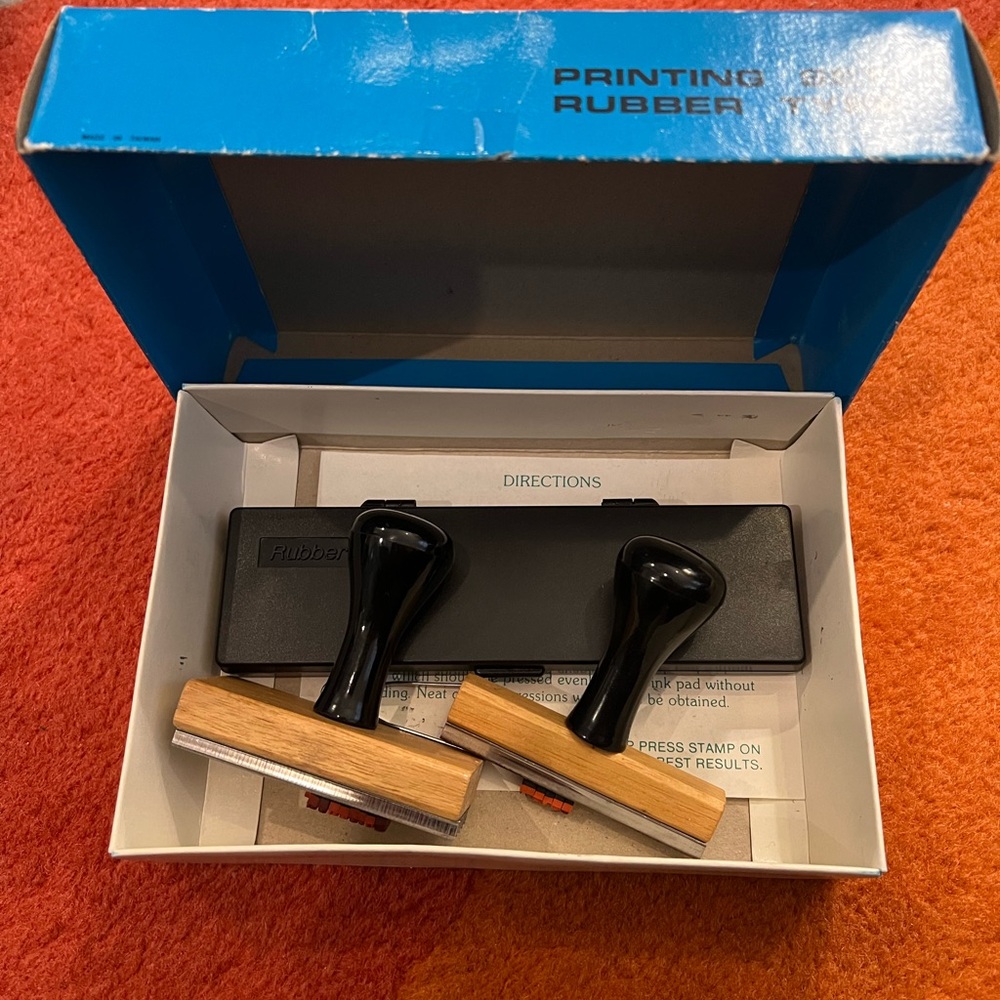 Rubber Type Printing Set - Blue - Picture 2 of 4
